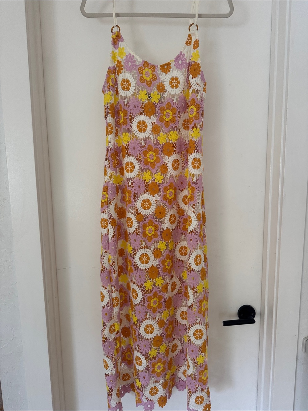 ZARA Floral Crochet Beach Dress Coverup. 70’s dream